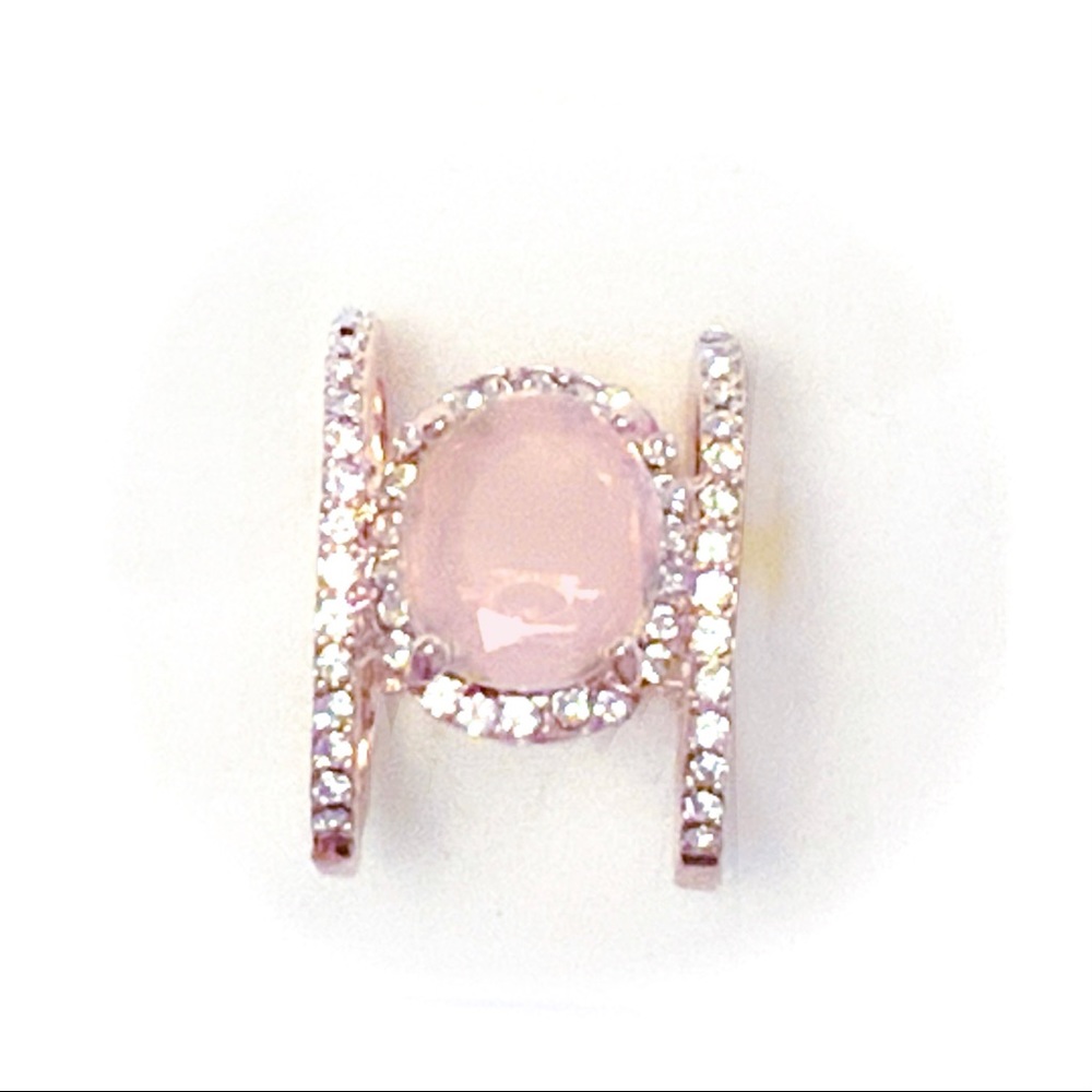 🆕 Gen Rose Quartz Diamond 14k Rose Gold Ring NWT
